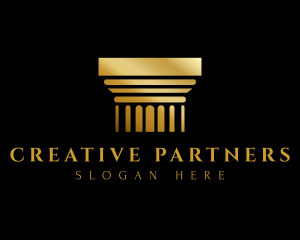 Gold Greek Column logo design