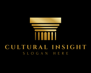 Gold Greek Column logo design