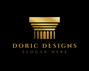 Gold Greek Column logo design