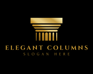 Gold Greek Column logo design