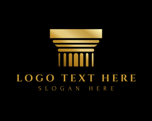 Courthouse - Gold Greek Column logo design