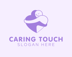 Caregiver - People Heart Hugging logo design