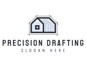 Drafting - House Blueprint Architect logo design