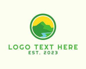 Glamping - Outdoor Mountain Alps logo design
