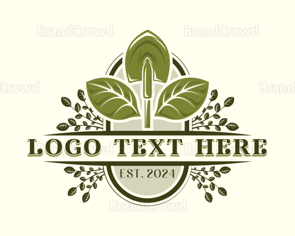 Garden Landscaping Shovel Logo
