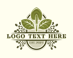 Vegan - Garden Landscaping Shovel logo design