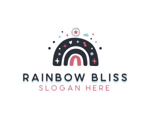 Star Cloud Boho Rainbow logo design