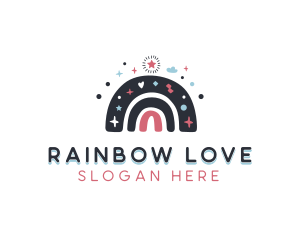 Star Cloud Boho Rainbow logo design