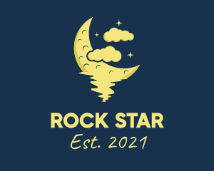 Rock - Night Moon River logo design