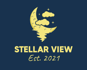 Stargazing - Night Moon River logo design