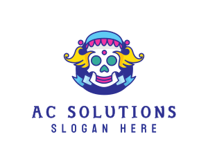 Colorful Skull Costume logo design