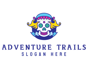 Colorful Skull Costume logo design