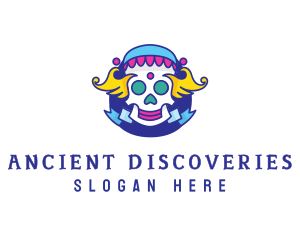 Colorful Skull Costume logo design