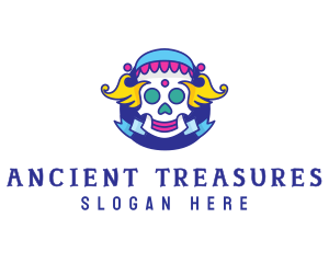 Colorful Skull Costume logo design