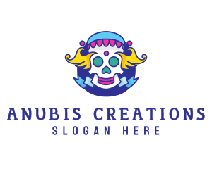 Colorful Skull Costume logo design