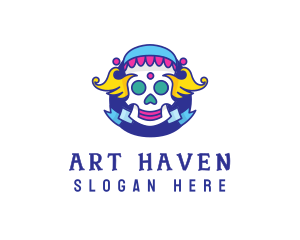 Colorful Skull Costume logo design