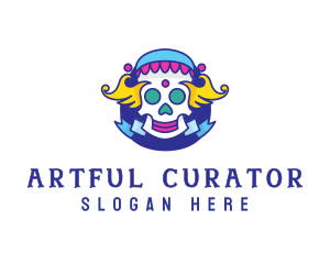 Colorful Skull Costume logo design