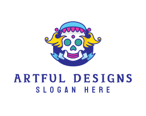 Colorful Skull Costume logo design