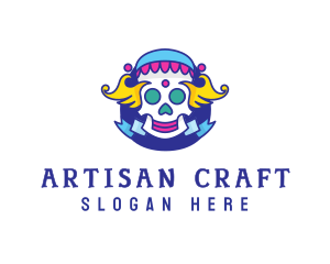 Colorful Skull Costume logo design