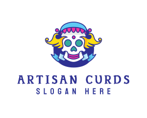 Colorful Skull Costume logo design