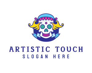 Colorful Skull Costume logo design