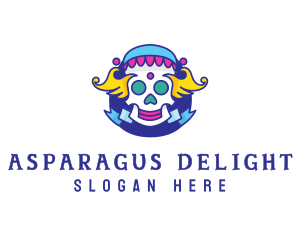 Colorful Skull Costume logo design