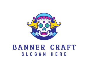 Colorful Skull Costume logo design