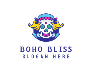 Colorful Skull Costume logo design