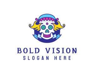 Colorful Skull Costume logo design