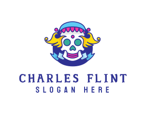 Colorful Skull Costume logo design