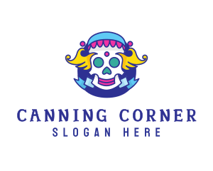 Colorful Skull Costume logo design