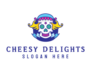 Colorful Skull Costume logo design