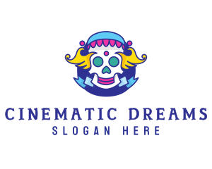 Colorful Skull Costume logo design