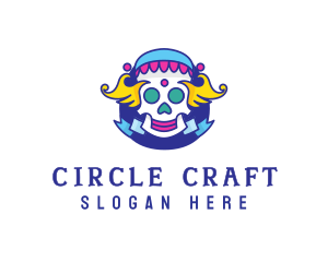 Colorful Skull Costume logo design