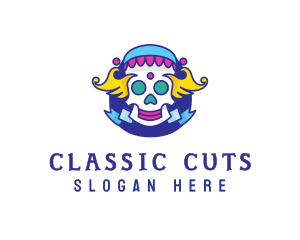 Colorful Skull Costume logo design