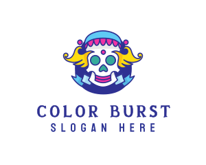 Colorful Skull Costume logo design