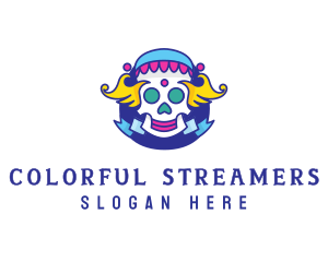 Colorful Skull Costume logo design