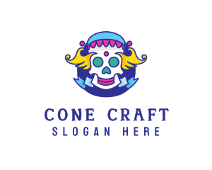 Colorful Skull Costume logo design