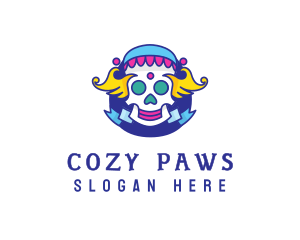 Colorful Skull Costume logo design