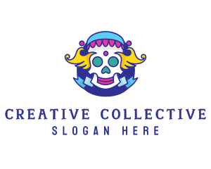 Colorful Skull Costume logo design