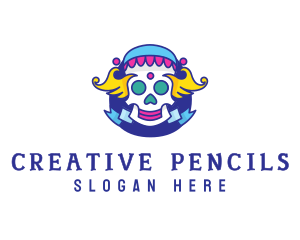 Colorful Skull Costume logo design