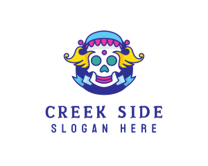 Colorful Skull Costume logo design