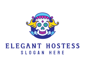 Colorful Skull Costume logo design