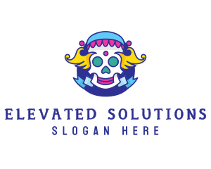 Colorful Skull Costume logo design