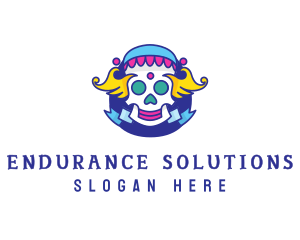 Colorful Skull Costume logo design