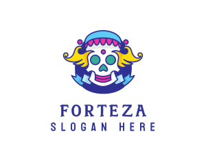 Colorful Skull Costume logo design