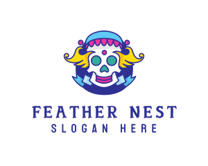 Colorful Skull Costume logo design