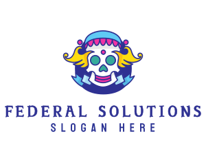 Colorful Skull Costume logo design