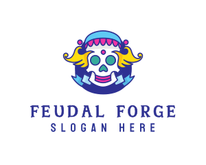 Colorful Skull Costume logo design