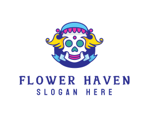 Colorful Skull Costume logo design